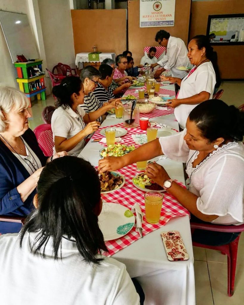 People sharing a meal.