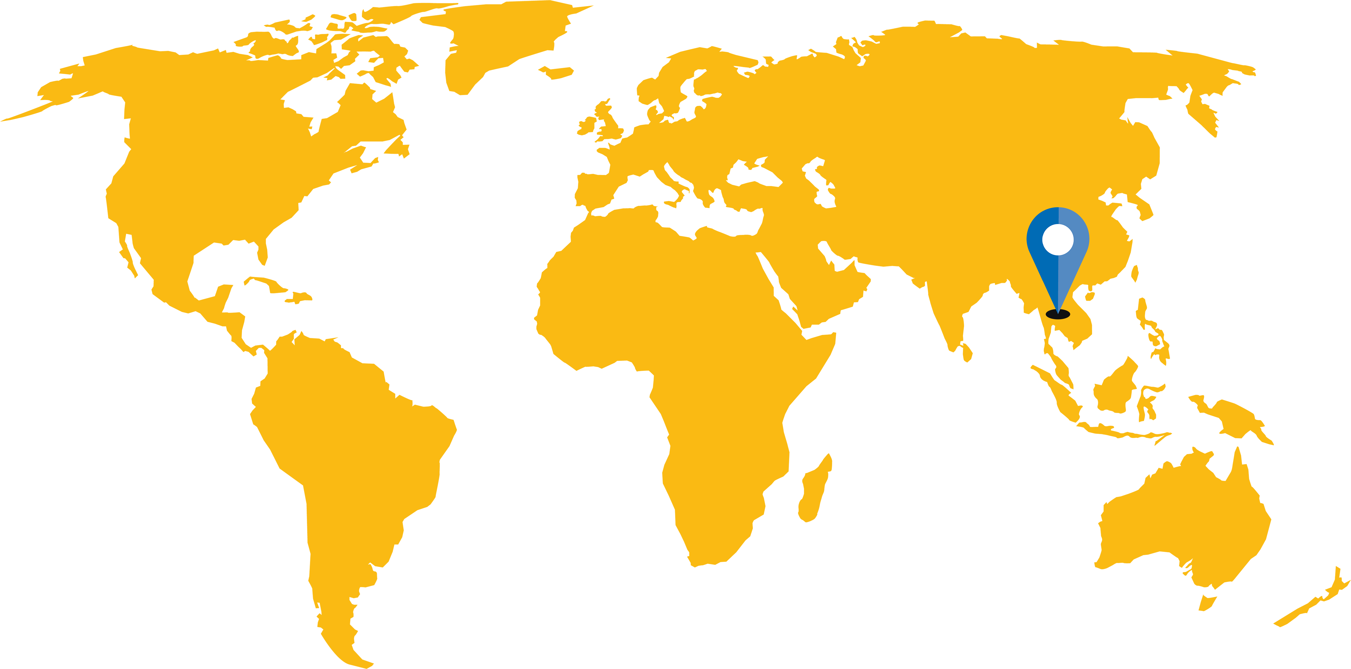 World map with Thailand GPS icon.